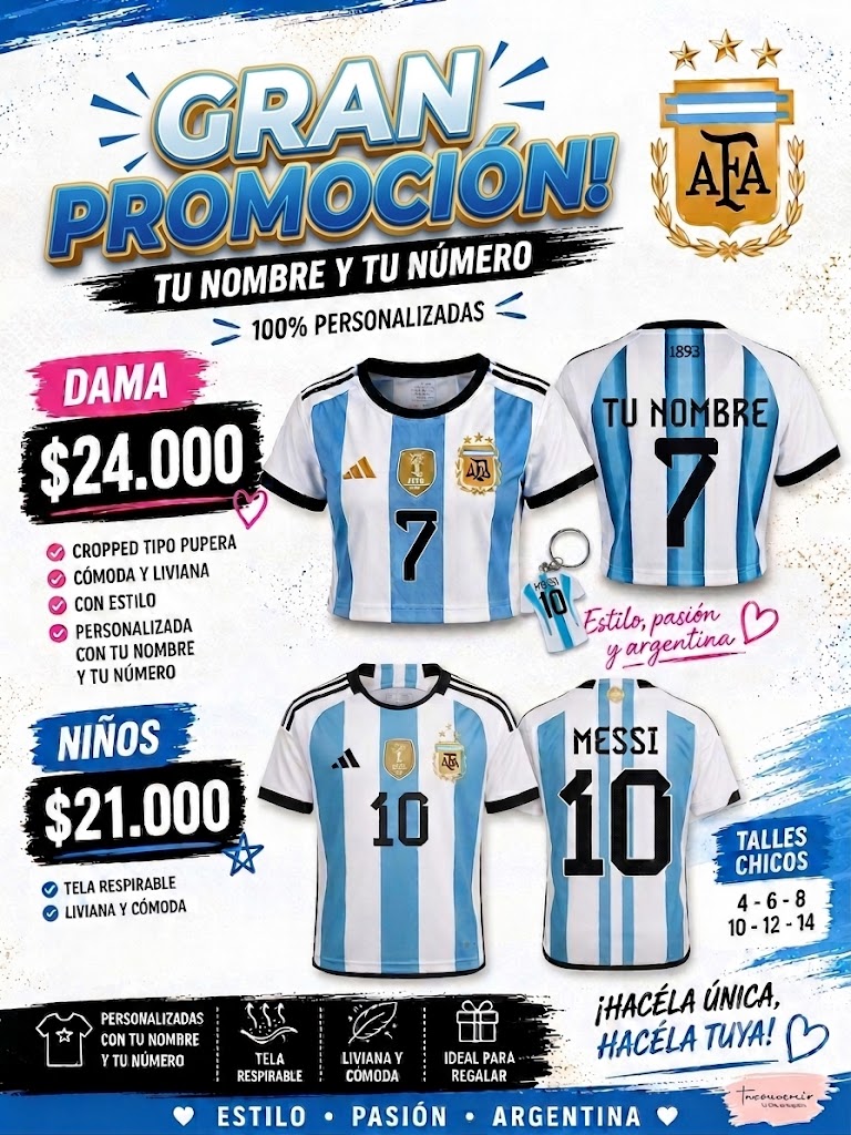Gran Promoción camisetas Argentina